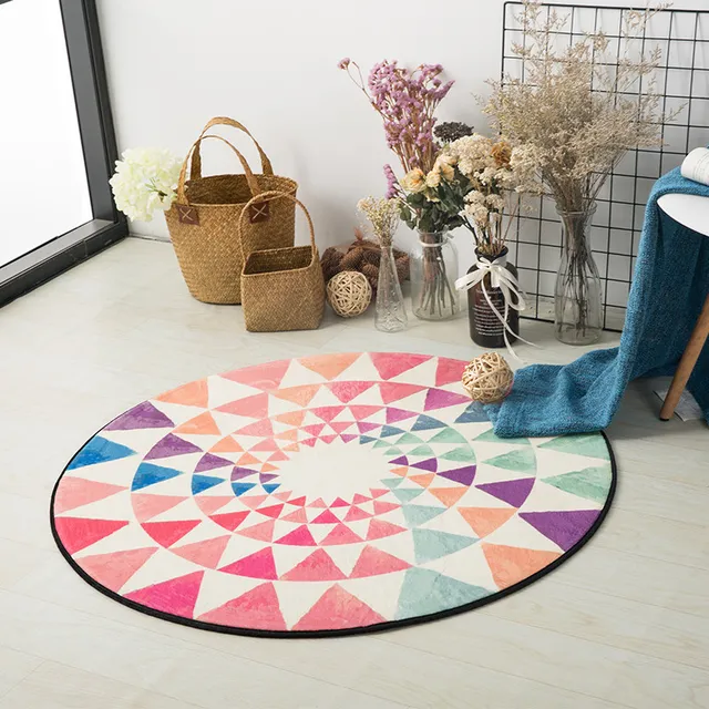 Special Offers Europe Creative Round Carpet Carpet For Living Room Computer Chair Floor Mat Kids Tent Area Rug Cloakroom Rugs And Carpets Table