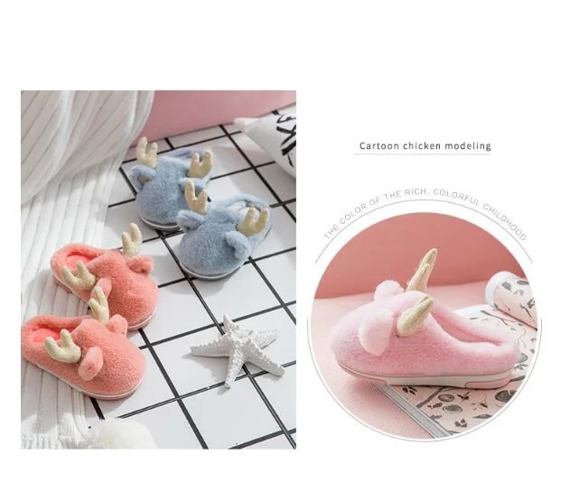Bonito dos Desenhos Seguros e Confortáveis Itens Promocionais Presente Inverno Infantil Unisex Bebê Animados Orelhas Chinelos 2020 7 Online shopping