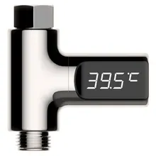 

Home Water Digital Shower Thermometer LED Display Flow Self-Generating Electricity Water Temperature Meter Monitor For Baby Care