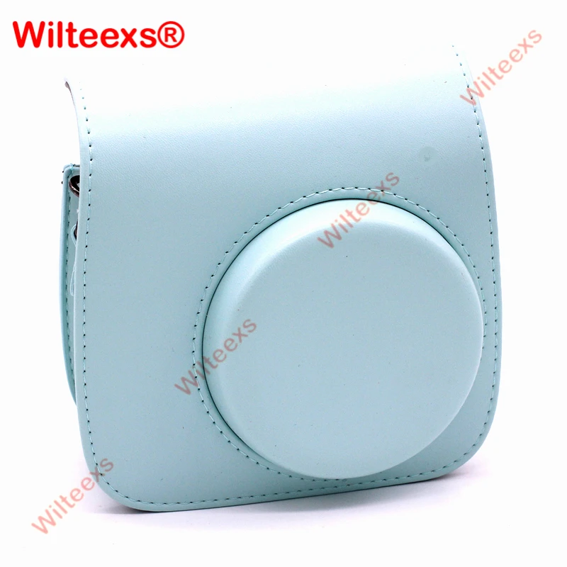 WILTEEXS Fujifilm Instax Mini 8 8s 9 Аксессуары чистый цвет из искусственной кожи сумка на плечо для камеры