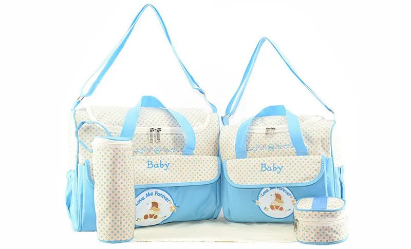 MOTOHOOD 5pcs Baby Diaper Bags Sets For Mom Maternity Bags High Capacity Multifunction Travel Nappy Bag Organizer Zipper   (10)