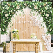 2 шт./партия, 1,2 м x 1,2 м, свадебные цветочные стены с травой, зеленый, Африканский Шелковый цветочный фон, свадебные реквизиты