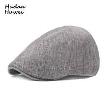 Летние хлопковые льняные береты для мужчин и женщин, Повседневная однотонная Кепка с острым носком, модная кепка для вождения, Кепка для газетчика, унисекс, GH-745