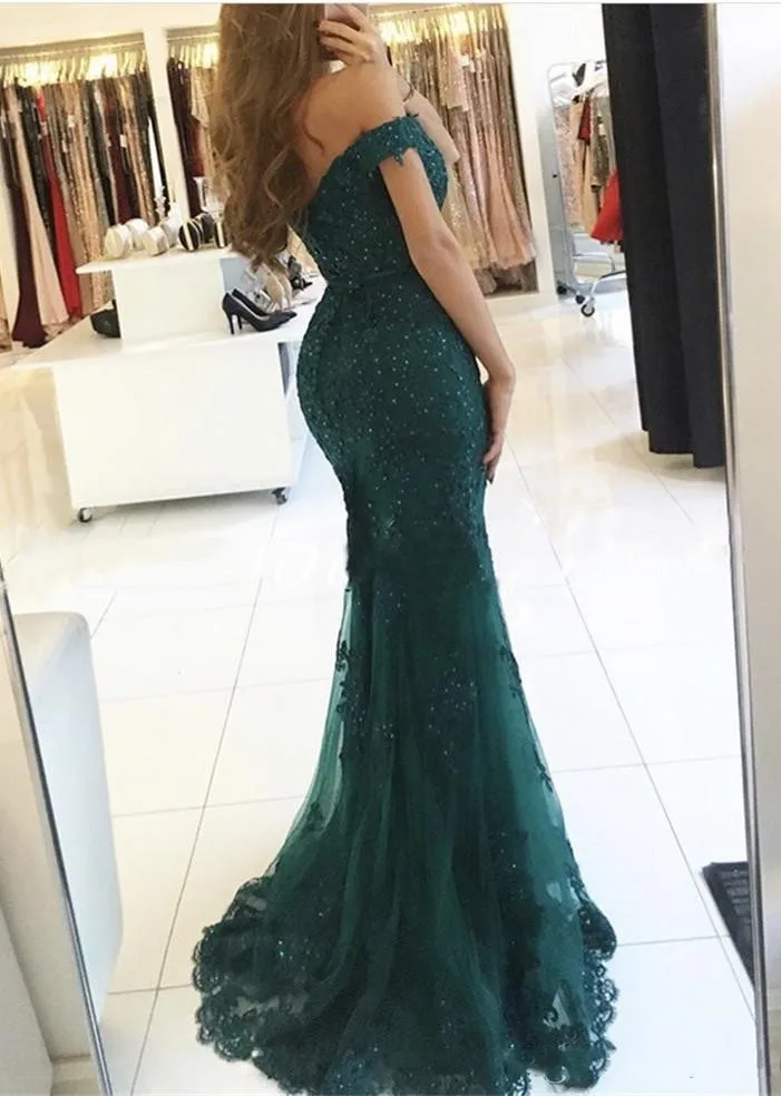 Vestido de festa с открытыми плечами Русалка бордовые кружевные платья подружек невесты Аппликация из бисера Вечерние платья для выпускного вечера