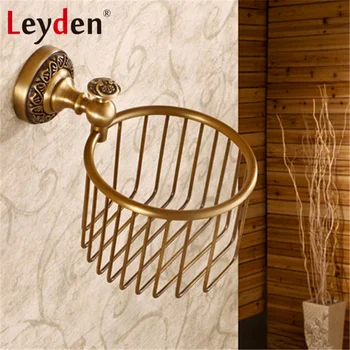 

Leyden Luxury Antique Brass Finish Bathroom Toilet Paper Holder Rack Tissue Baskets Paper Holder Wall Mounted Bathroom Accessory