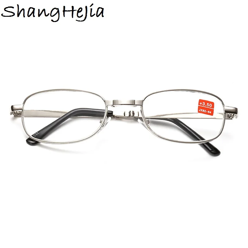 Очки для чтения для мужчин и женщин, складные очки, оправы для очков, серебристые металлические очки+ 1,0+ 1,5+ 2,0+ 2,5+ 3,0+ 3,5+ 4,0