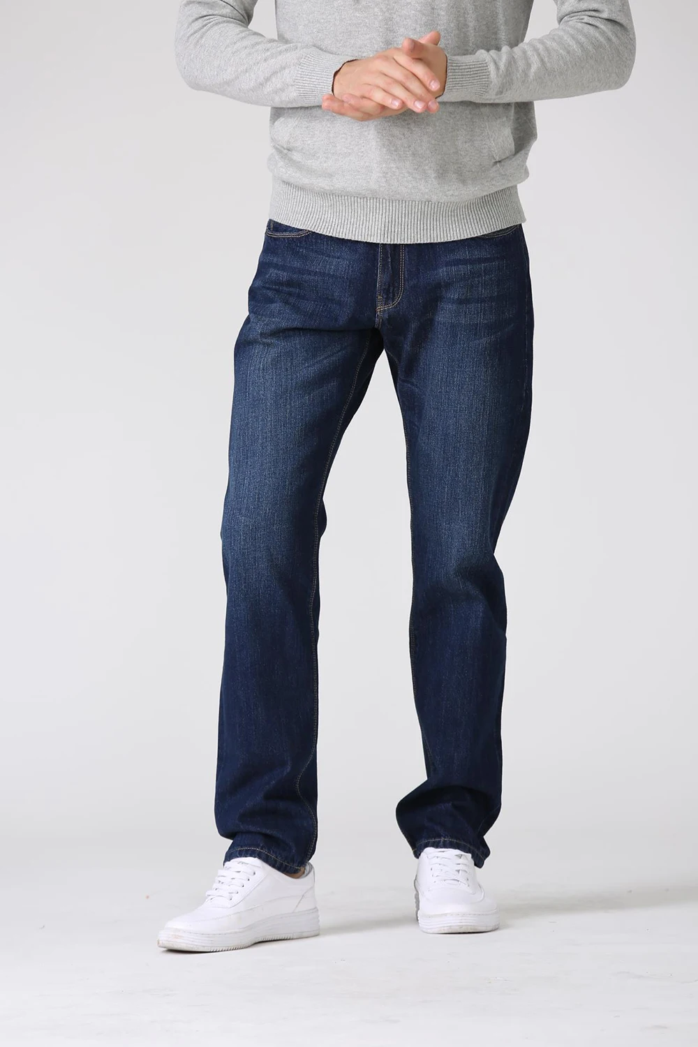 Мягкие мужские джинсы с обезьяной, хлопок, красный цвет, свободные, большие размеры, прямые, повседневные, мужские джинсы