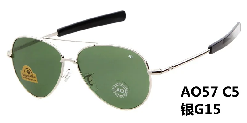 Новейшие Американские армейские военные AO брендовые дизайнерские солнечные очки-авиаторы стеклянные линзы мужские солнцезащитные очки es oculos masculino с оригинальным логотипом - Цвет линз: C5 No Box