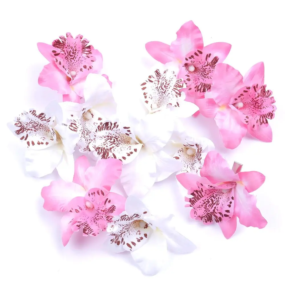 

2Pcs Hot Women Wedding Bridal Charm Orchid Flower Leopard Hair Clip Bohemia Sea Beach Barrette CN