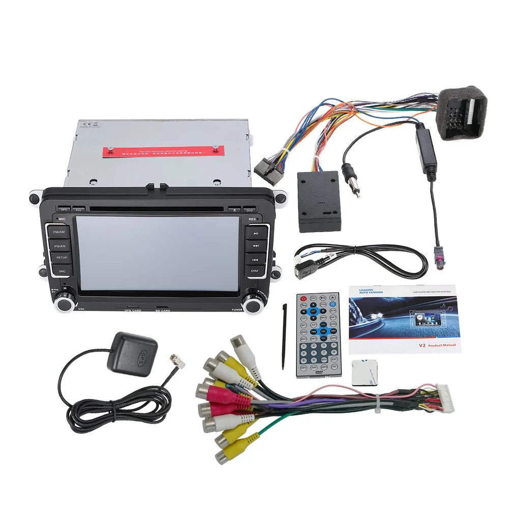 Cheap 2 Din 7" HD Car DVD Carro Multimidia Player GPS Navi BT FM Universal Autoradio Cassette Recorder Automagnitola for VolksWagen VW 5