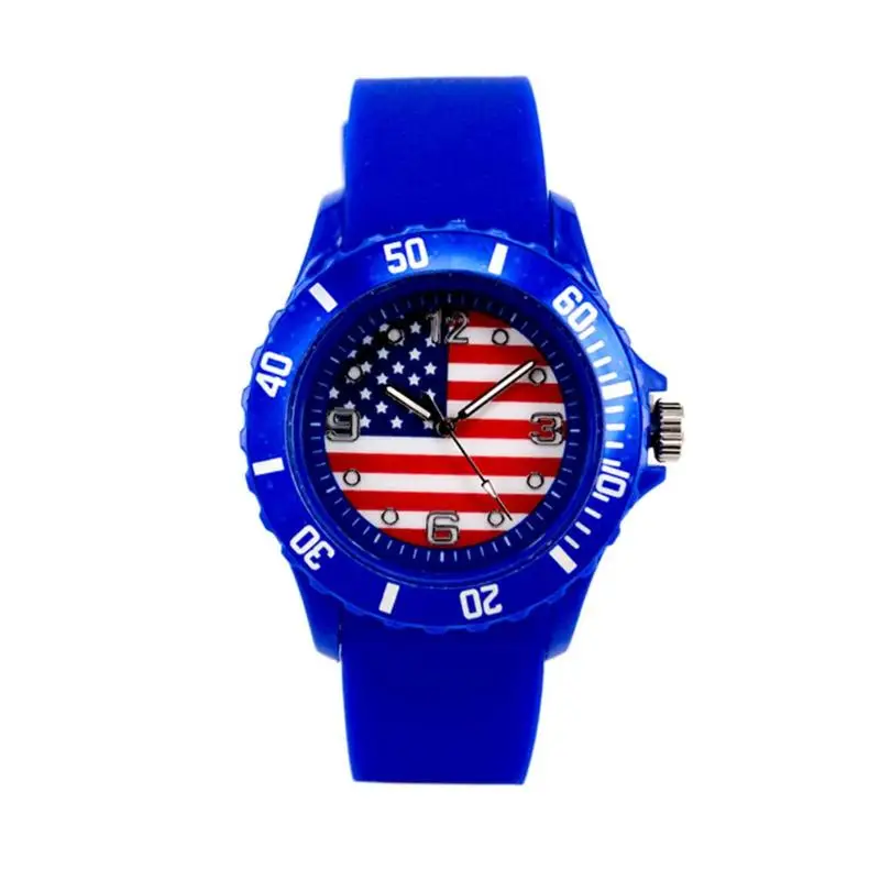 Football Style Women Men Watch Unisex Silicone Band Fashion Sports Flags Quartz Watches Wristwatch