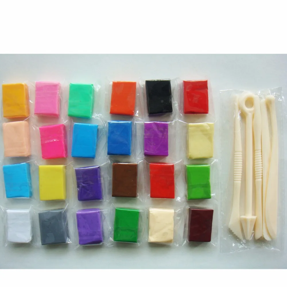 24 different color clay with extra tool 240g each block 3x2x1cm 10g per pc | Игрушки и хобби