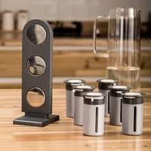 

6-piece Seasoning Salt and Pepper Bottle Stand Magnet Holder Kitchen storage Spice Jars salt shaker spice rack storage