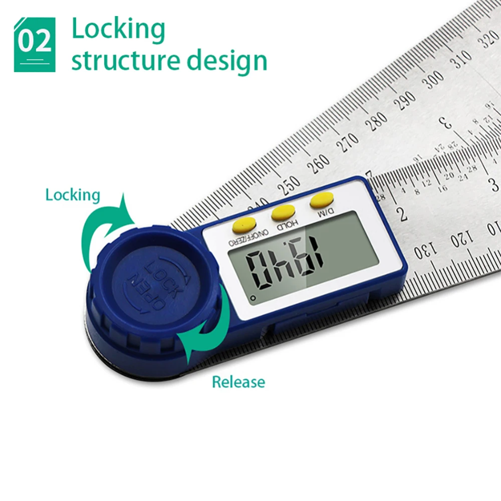  Digital Protractor 0-200mm Digital Angle Finder Protractor Ruler Meter Inclinometer Goniometer Leve