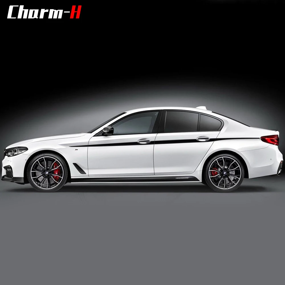2pcs M Performance Side Stripe Decal Sticker Waist Line Door Side Decals for BMW G30 G31 5 Series Styling Accessories 6 colors