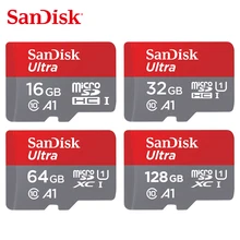 Двойной флеш-накопитель SanDisk карты памяти 16 Гб оперативной памяти, 32 Гб встроенной памяти MicroSD 64 Гб 128 ГБ 200 ГБ 256 Гб 400 гб до 98 МБ/с. скорость чтения Class10 micro SD карты