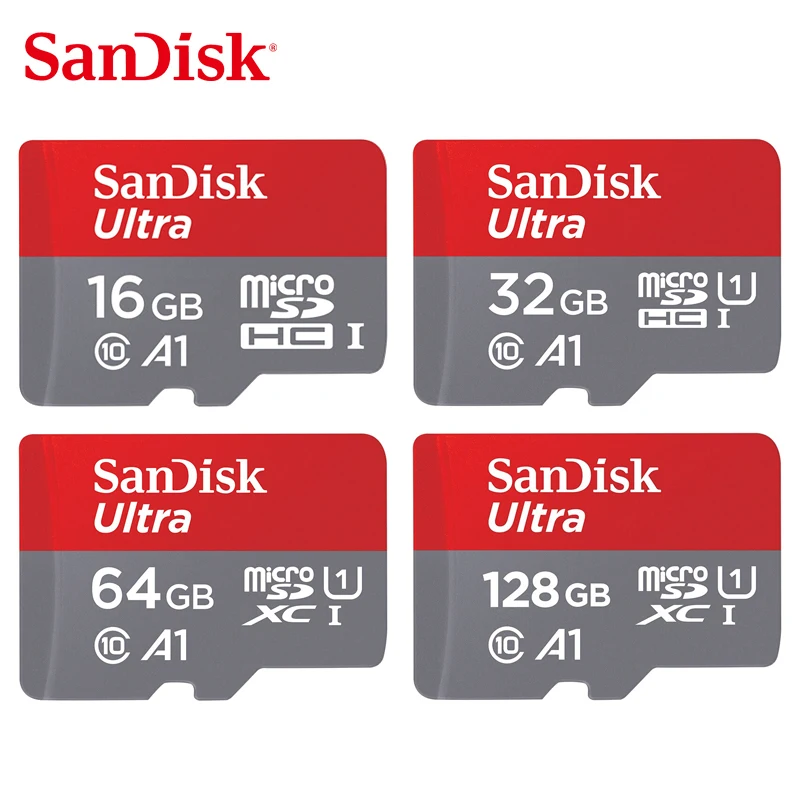 Дешевый Оригинальные Карты памяти SanDisk 16 ГБ 32 ГБ MicroSD 64 ГБ 128 ГБ 200 ГБ 256 ГБ 400 ГБ до до 98 МБ с. скорость чтения Class10 Micro SD карты