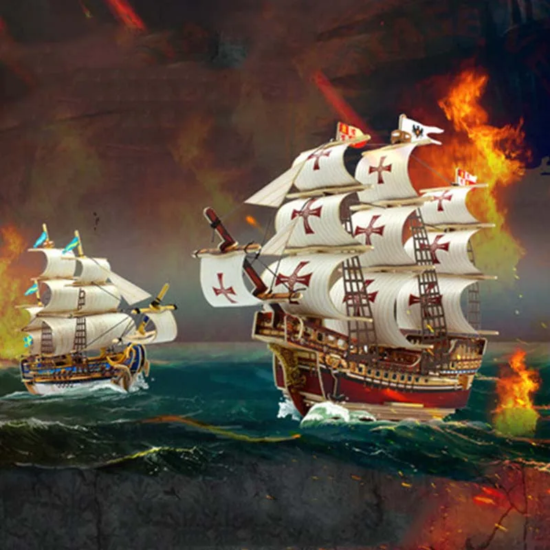 

NEW 3D Wooden Puzzle Toys Wooden Simulation Military Warships Model Wooden Puzzle Handmade Ship Miniature Gift For Children