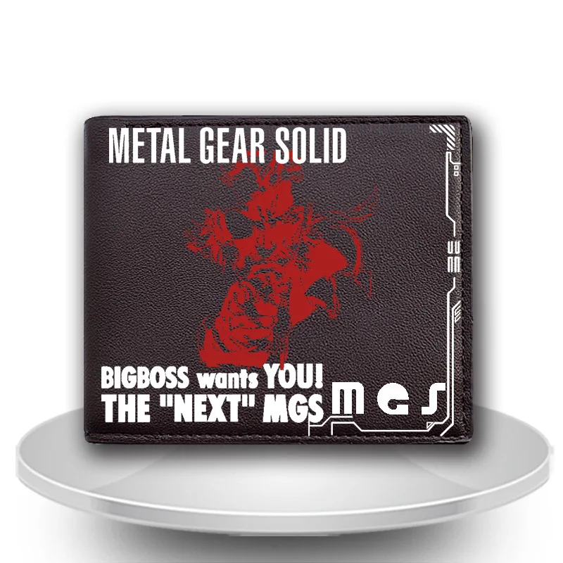 

PU Leather Short wallet Game Metal Gear Solid New Fashion wolf Purse Cards/Photo Holder billfold men/women wallet cool moneybag
