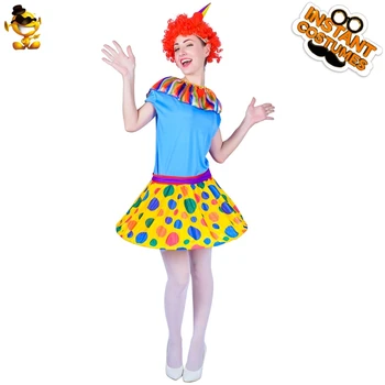 

DSPLAY Colorful Joker Cosplay Fancy Dress Original New Style Classic Outfits Carnival Funny Fashionable Women Clown Costume