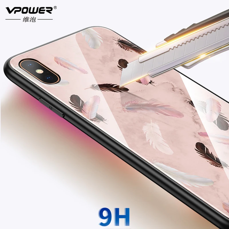 Для iPhone X XR XS Max чехол из закаленного стекла 6d для девочек взрывозащищенный