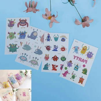 

1Pcs Temporary Tattoo Sticker Children Tattoo Little Monster Fake Tattoo Kids Gift Temporary Tattoo Sticker Cartoon Party