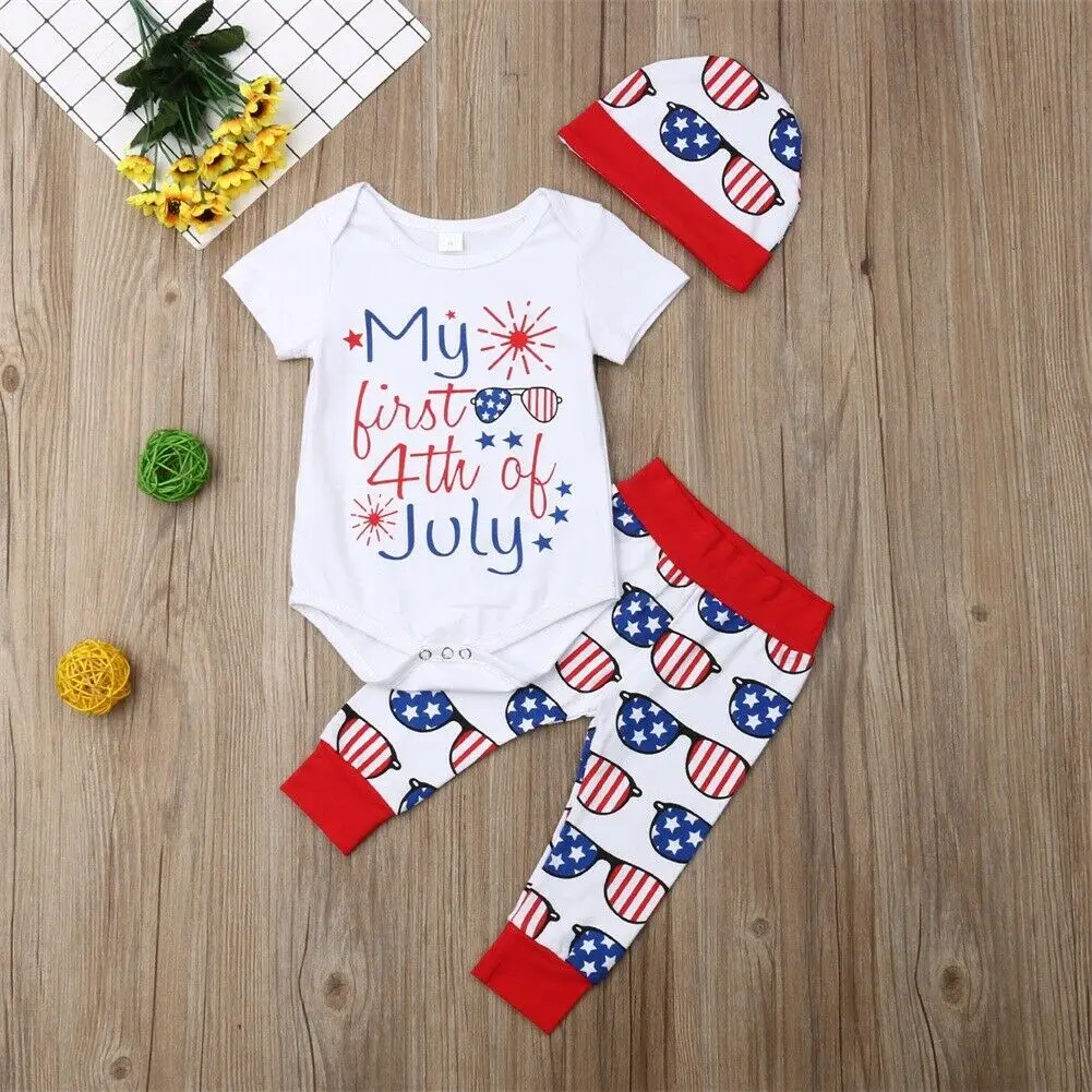 4th of July Independence Day Newborn Infant Kid Baby Boy Girl Romper