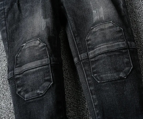 Новинка Весна и осень новые джинсы стрейч штаны для мальчика джинсы для мальчиков Тонкий корейской версии случайные вязать лоскутные брюки