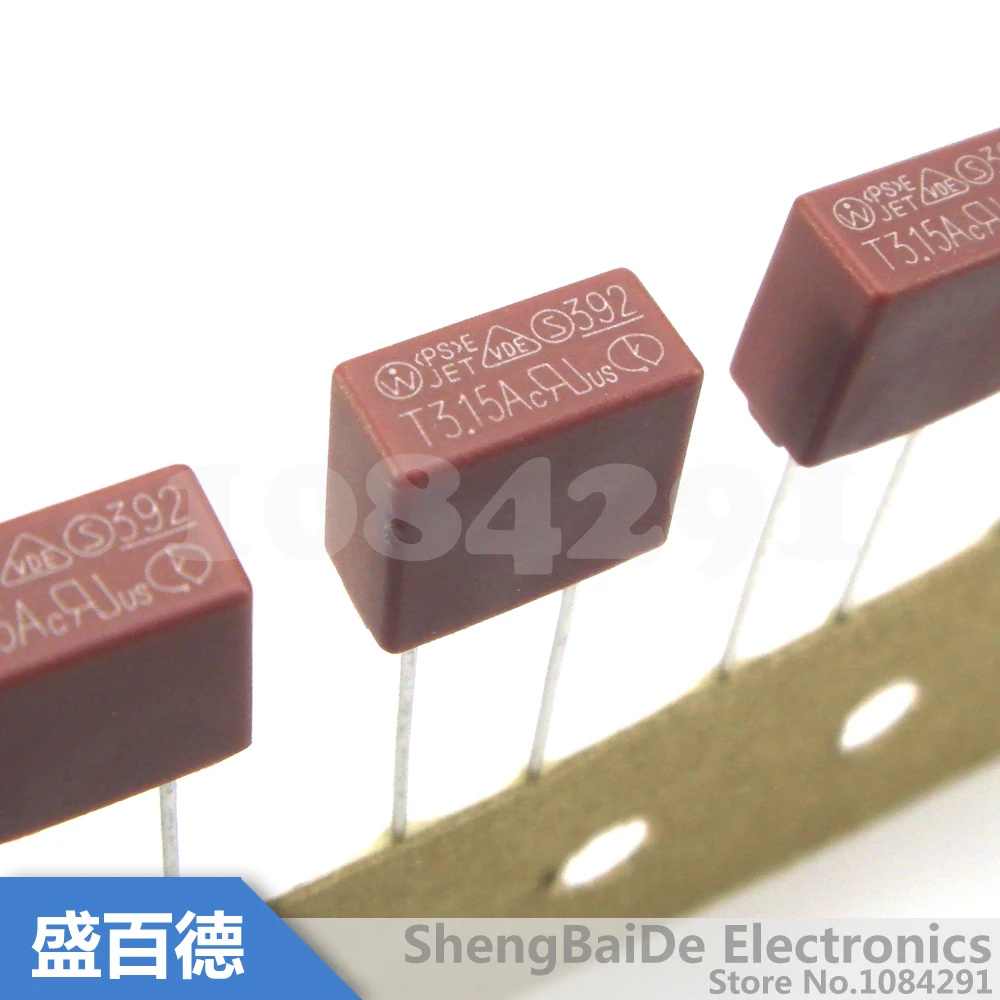 100pcs/lot Square Fuse 3.15A 250V 392 Square Plastic Fuse T3.15A250V