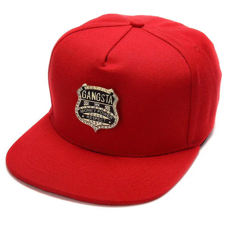 Красный Для мужчин и женщин Рок спортивные подарки Snapback золотые стразы крокодил Bling GNAGSTA Хлопок Бейсболки Gorras бар клуб Хип Хоп шляпы - Цвет: Красный