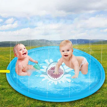 

Besegad 100cm Funny Inflatable Sprinkle Mats Water Sprinkle Splash Play Mats Summer Backyard Outdoor Sprinkler Toys for Children
