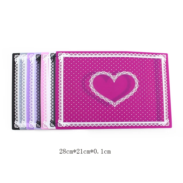 $US $2.21  Foldable Nail Table Silicone Lace Polka Heart Salon Equipment Washable Manicure