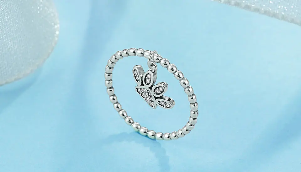 Silver Ring With Puppy Cat Paw Pendant Charm CZ Cute Rings for Women Jewelry Silver - PeticaDeals