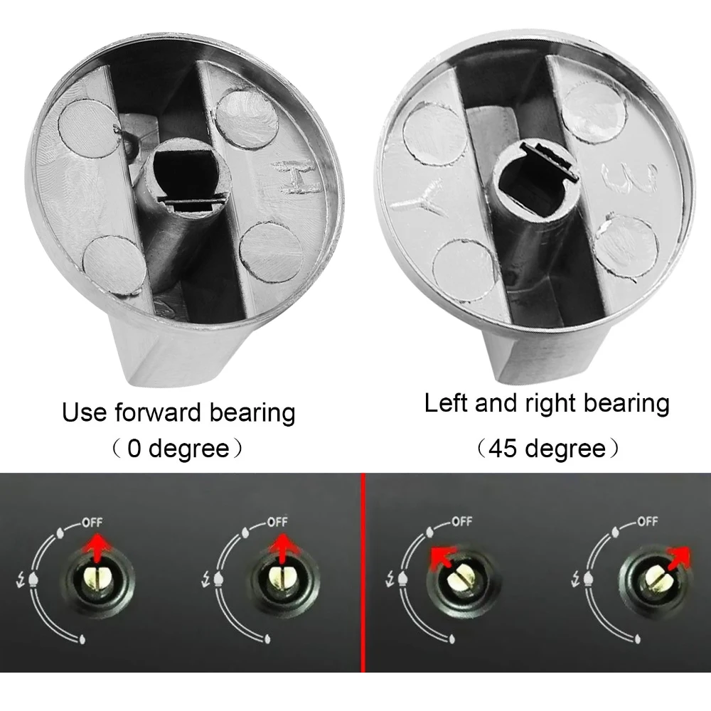 Комплект из 2 предметов для детей от 6/8 мм Универсальный цинковый сплав поворотный переключатель Управление ручки варочная панель Замена для Кухня газовые плиты ручки для плиты ручки печи