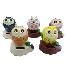 Приборная панель автомобиля куклы украшения ABS Материал креативный Солнечный 5 цветов автомобиль мультфильм сова Качающаяся голова подарок украшения Аксессуары