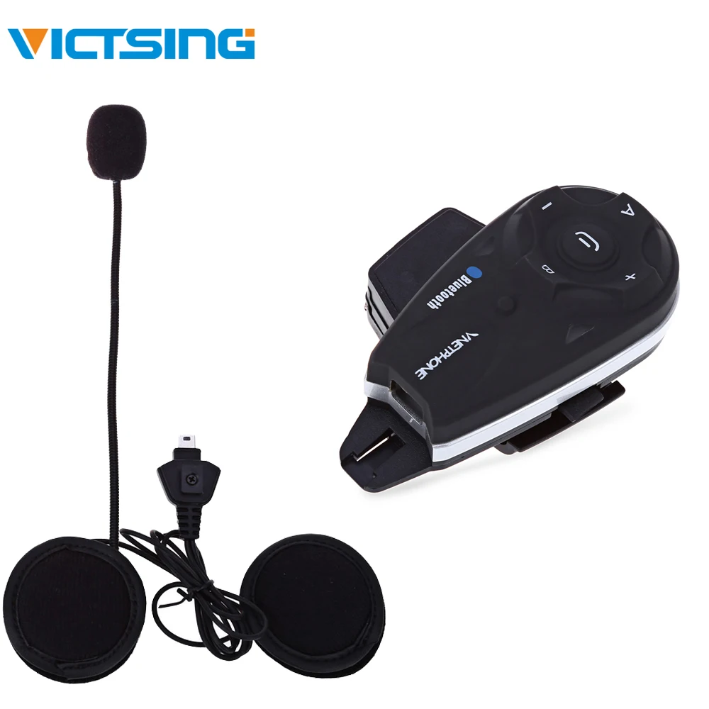 VicTsing V5 1200 м Bluetooth для внутренней связи в мотоциклетном шлеме полный спаренная