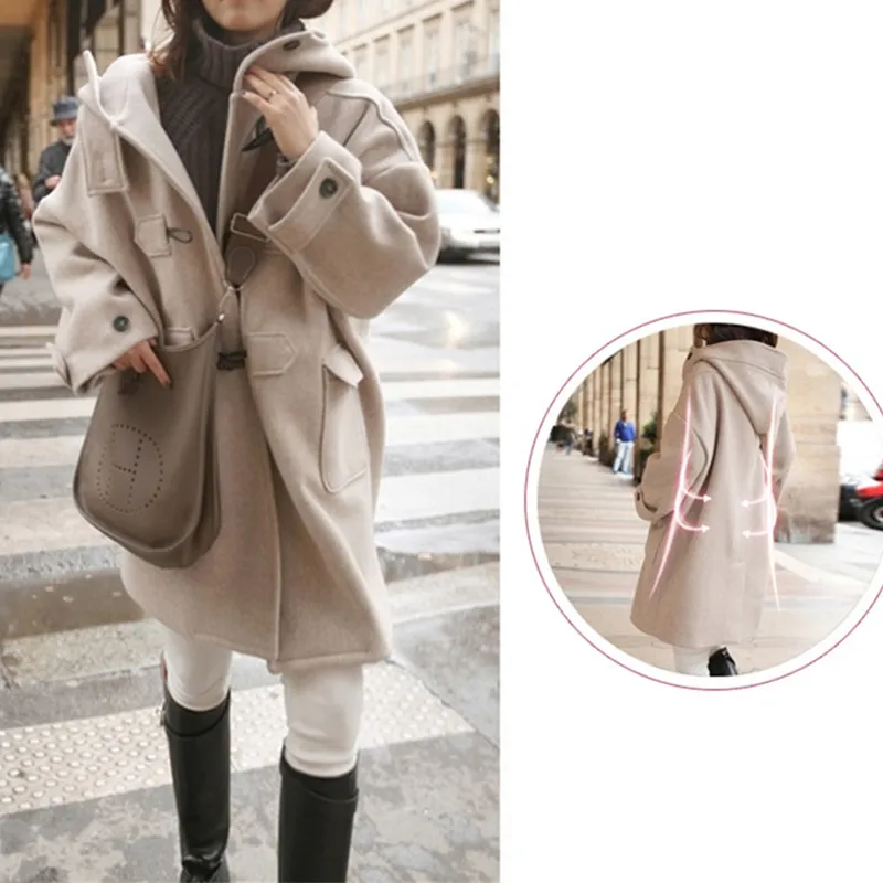 En Manteaux Plus Laine Vestes Casual De Long A145 Grey Manches 2017 Dames grey Mélanges Cotton Hiver Longues Yagenz Printemps Survêtement Light Manteau Femmes À BxwfqpX0