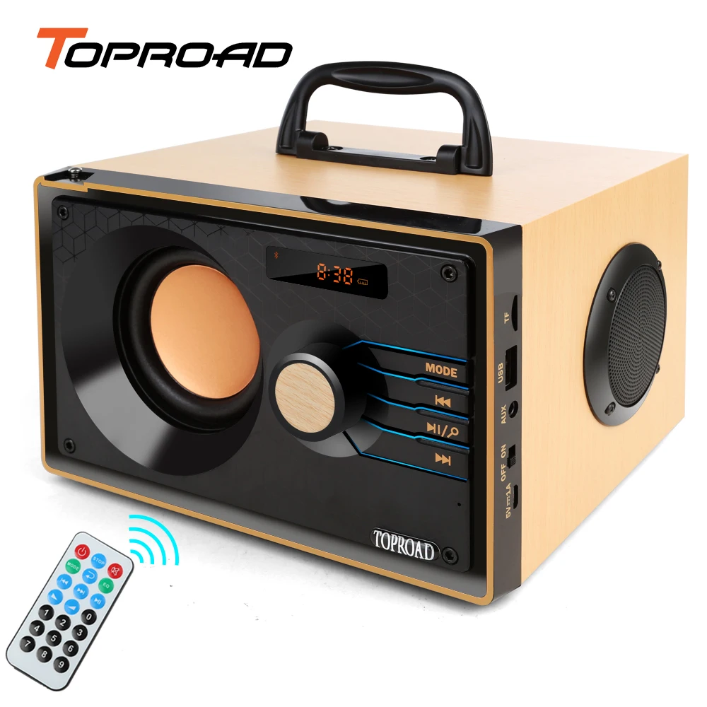 Desktop Speakers With Remote TOPROAD Desktop Bluetooth Speaker Portable Outdoor Hand held Remote