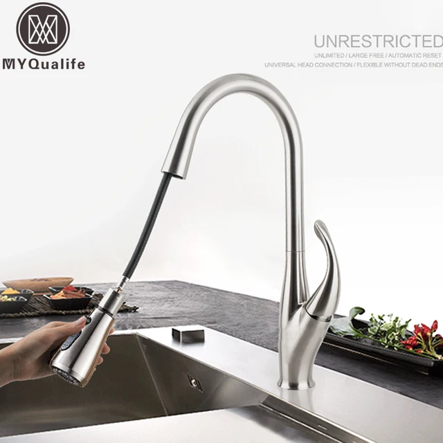 Best Price Brushed Nickel Kitchen Sink Mixers One Handle Stream Sprayer Shower head Deck Mounted Pull Out Kitchen Faucet Pull Down Hot Cold Best Price Brushed Nickel Kitchen Sink Mixers One Handle Stream Sprayer Shower head Deck Mounted Pull Out Kitchen Faucet Pull Down Hot Cold