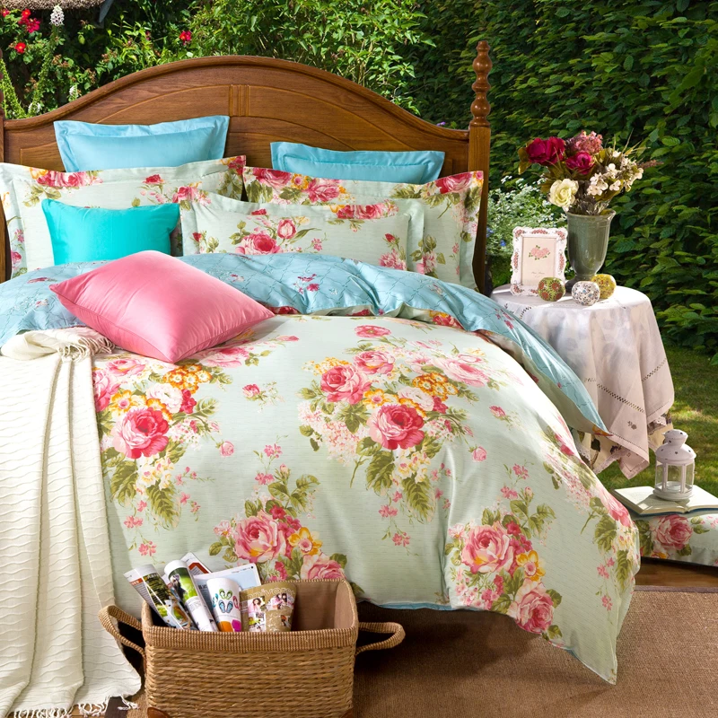 

Unihome 100% Cotton Duvet Cover Sets, Print Floral Pattern Design, Full Queen Size (KXDN)