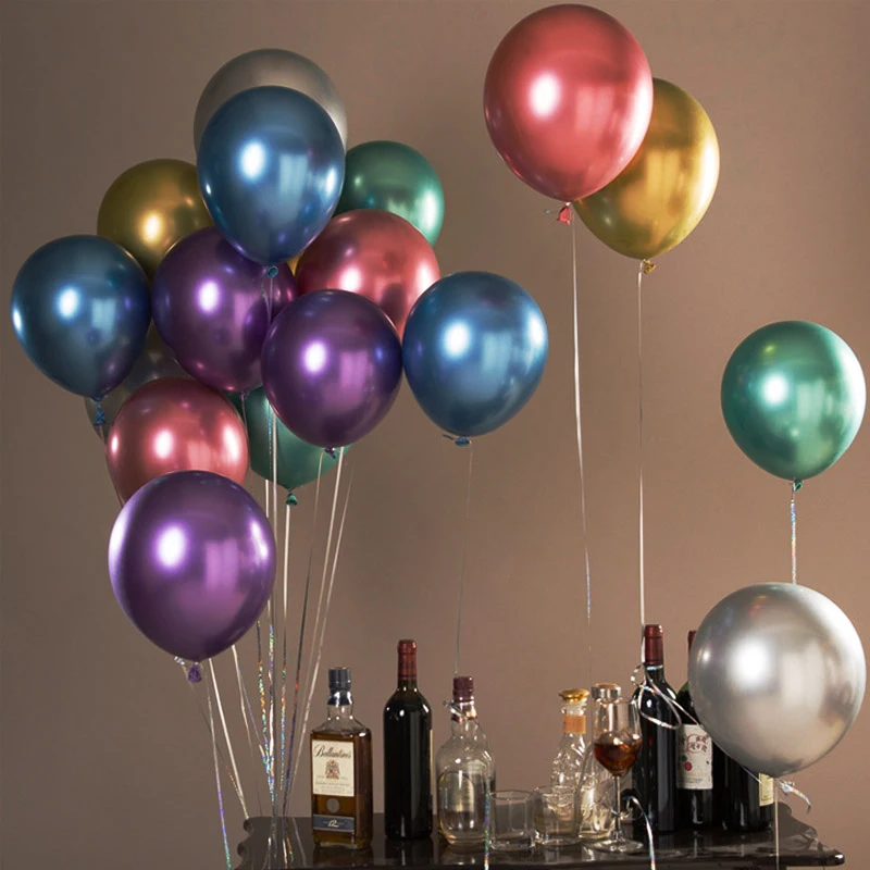 

10pcs New Glossy Pearl Latex Balloons 12inch 3.2g chrome gold Metallic Inflatable Air Balls Globos Birthday Wedding Party Decor