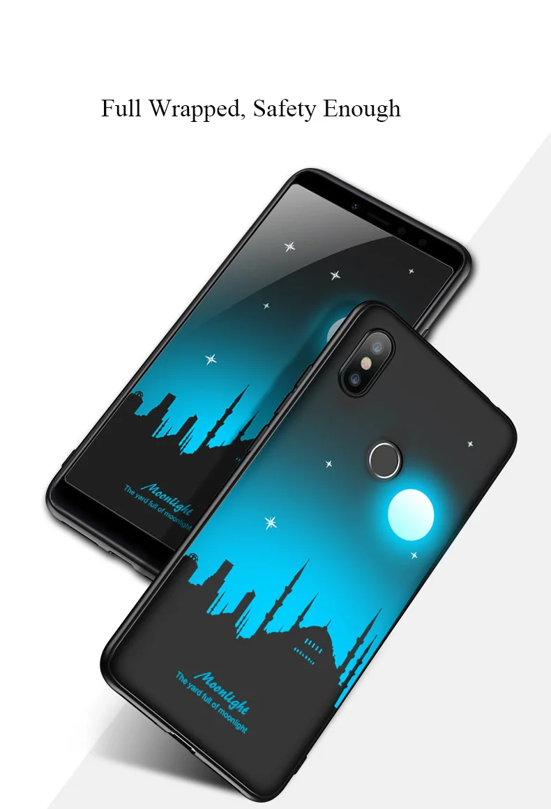 Luminous Soft Back Cover Case Silicon Cover for Xiaomi 6X Redmi S2 Mi 8 Mi 8SE (10)