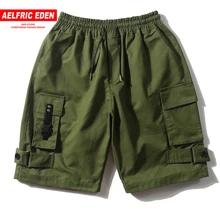 Aelfric Eden, летние мужские шорты Карго с карманами, повседневные короткие шорты для бега, одноцветные шорты-шаровары в стиле хип-хоп, мужские шорты для тренировок, уличная одежда