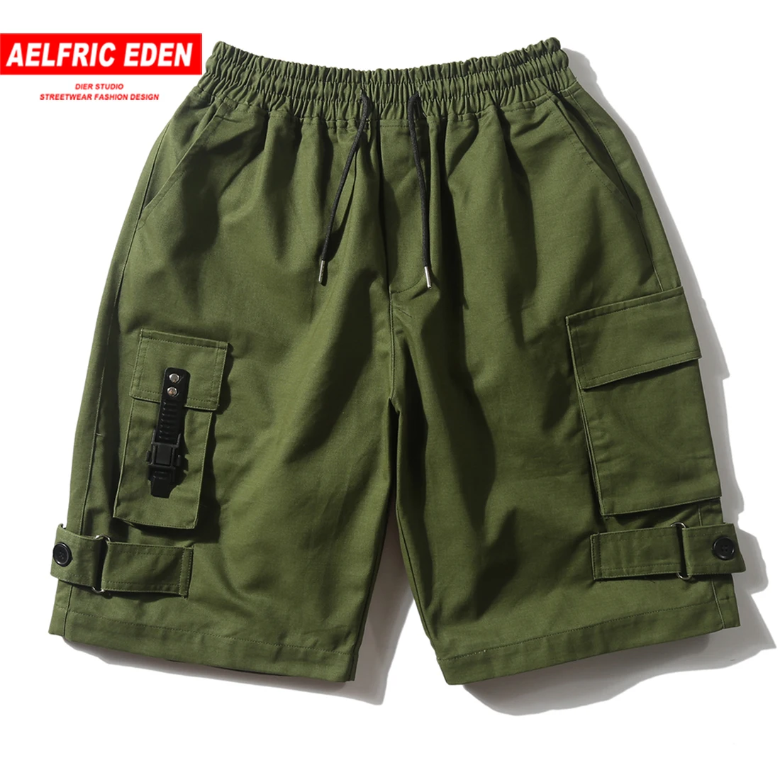 

Aelfric Eden 2019 Summer Cargo Shorts Men's Pockets Casual Short Jogger Solid Color Hip Hop Harem Shorts Male Workout Streetwear