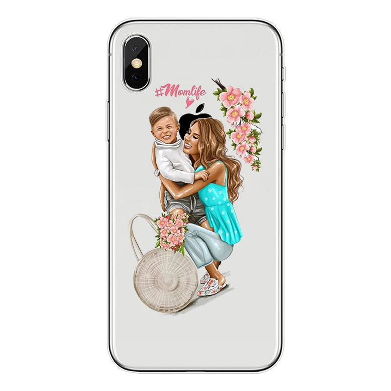 PUNQZY Maiyaca девушка королева мама и ребенок DIY нарисованный красивый чехол для телефона для iPhone 8 7 6 6s Plus X XS 11pro MAX XR милая девочка мама - Цвет: B346