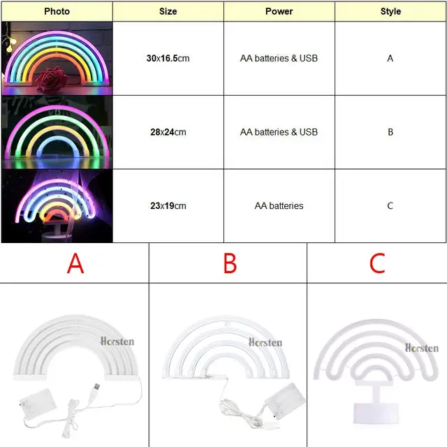 Us 12 1 25 Off Cute Rainbow Neon Light Signs Led Rainbow Decor Light For Girls Bedroom Neon Lamp Wall Decor Christmas Gift Party Neon Bulb Tube In