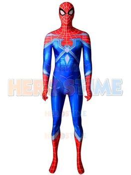 

PS4 Spiderman Costume the spandex Game Spiderman Costume 3D print Tight Cosplay Costume Custom Made