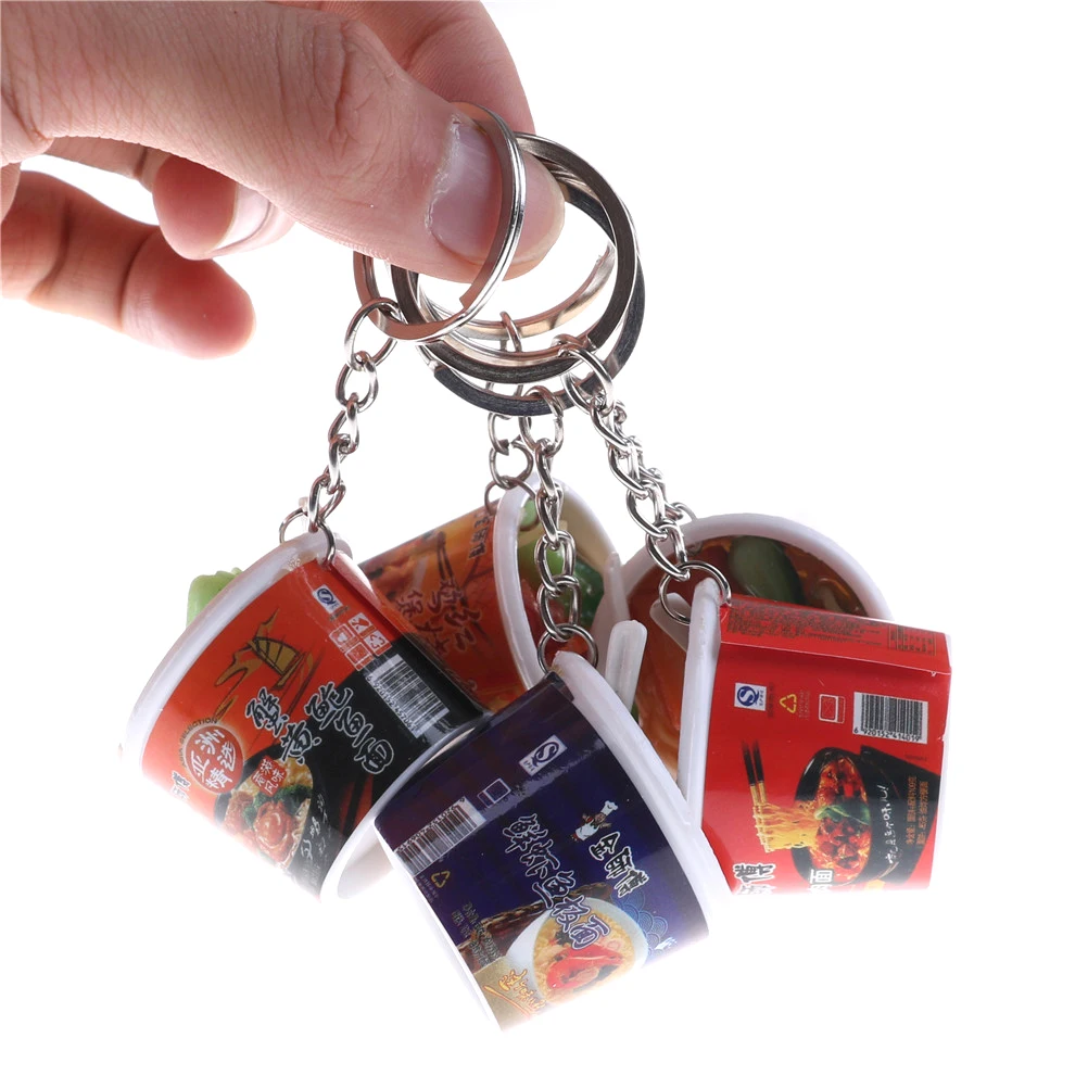

High simulation Instant noodles pvc Pendant New keychain Interesting Play house toy Exquisite Keyring 1pcs