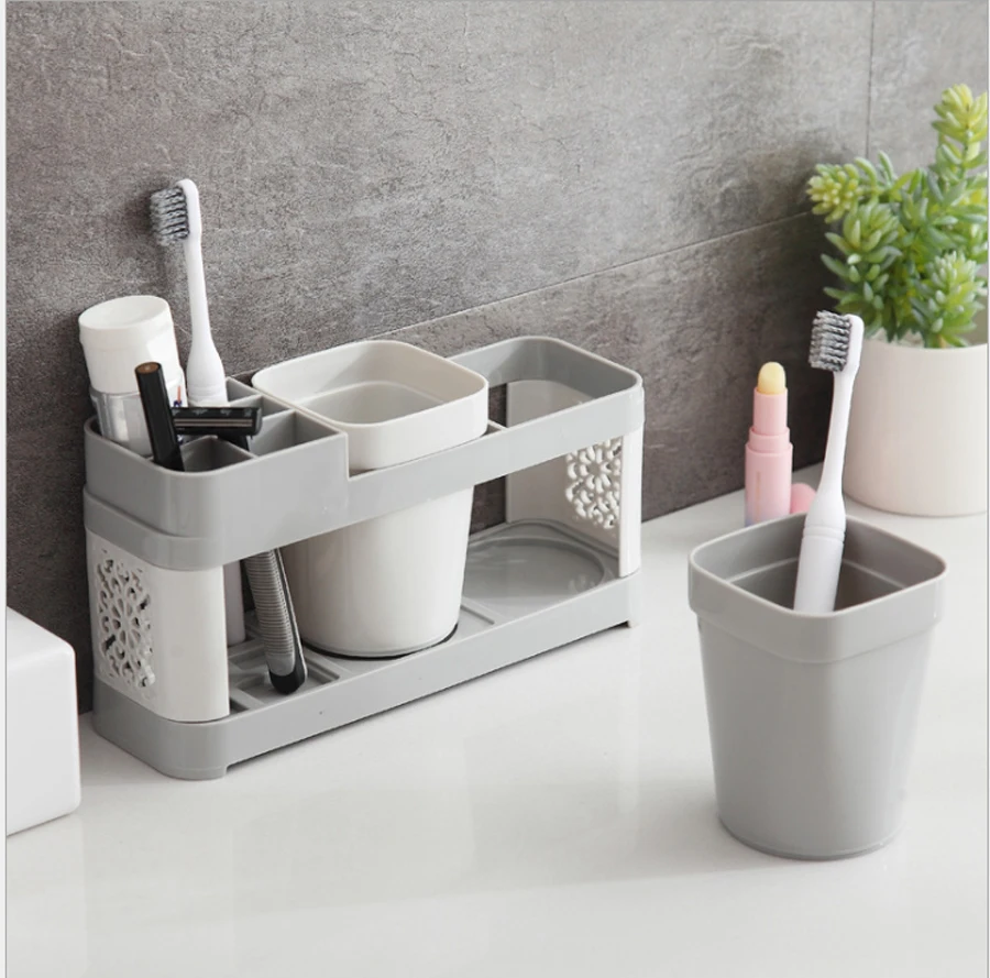 

Toothbrush Holder Decorative Bathroom Dental Storage Organizer Stand for Home Organizer Bathroom Organizer Family couple tool