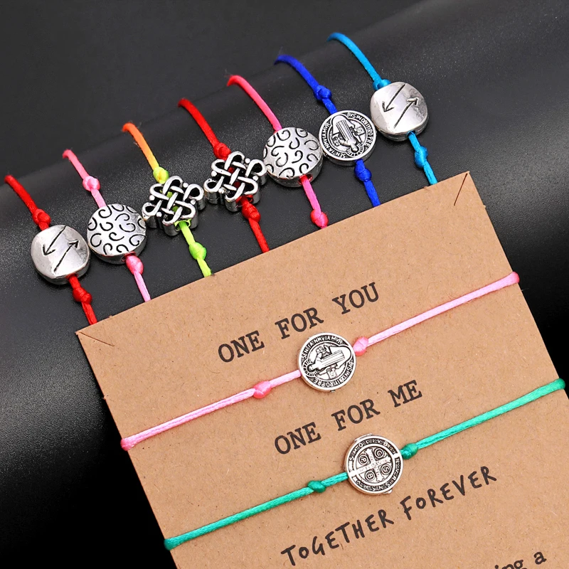 

ZOSHI 2pcs/lot Tibetan Silver Round Couple Bracelets Set Men Braided Jewelry Adjustable Rope String Friendship Bracelet for Wome